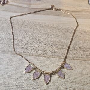 Express Y2k Gold Tone and Pink Glitter Necklace💫